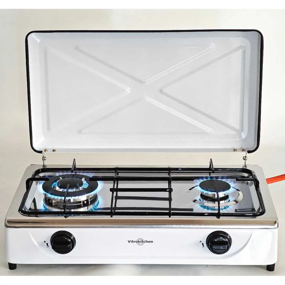 Vitrokitchen 252bb Gasskomfyr For Camping, White, One Size Vitrokitchen 252bb Gasskomfyr For Camping, White, One Size
