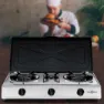 Vitrokitchen 360ib Gasskomfyr For Camping 3 Brennere, White / black, One Size