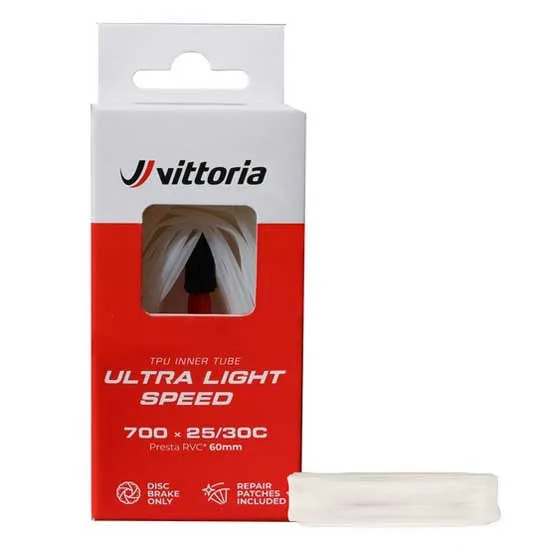 Vittoria Ultra Light Speed Presta 80mm Slange, White, 700, 25-30