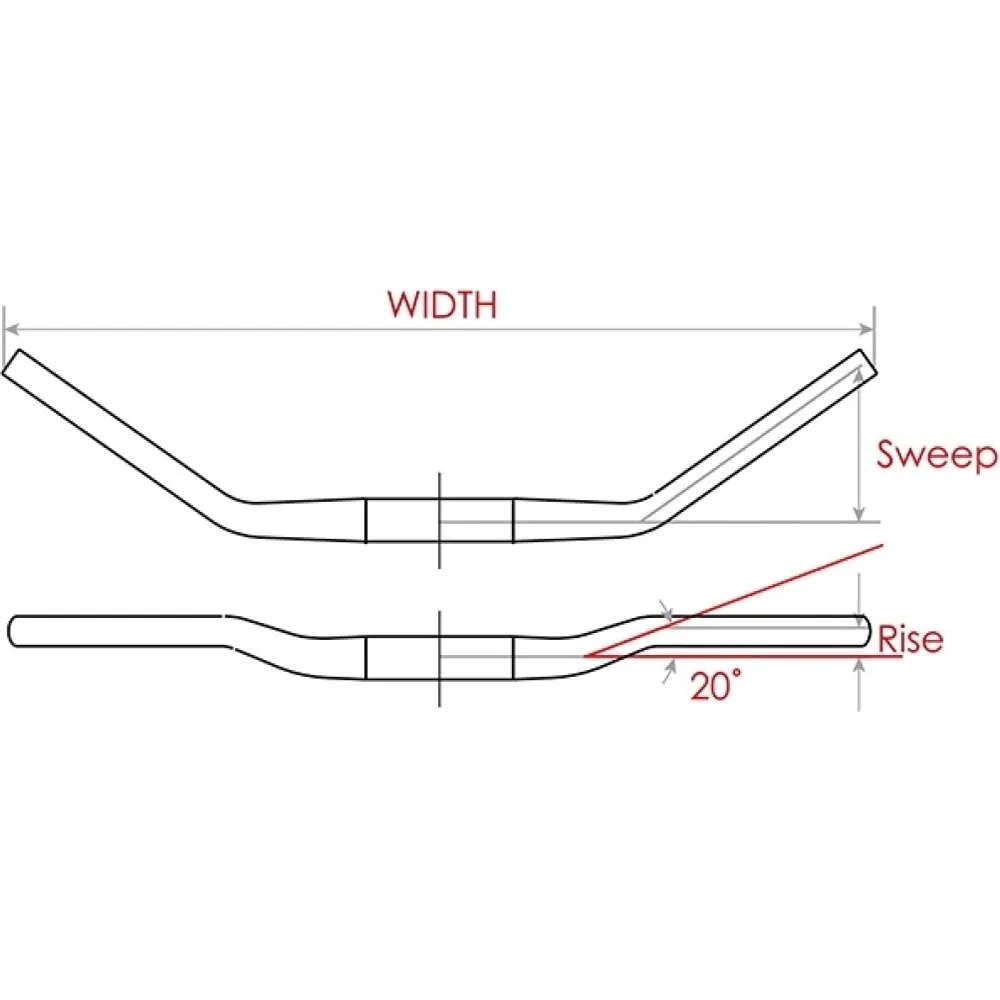 Voxom Len4 Ol 20 Mm Styre, Black, 31.8mm, 640mm Voxom Len4 Ol 20 Mm Styre, Black, 31.8mm, 640mm