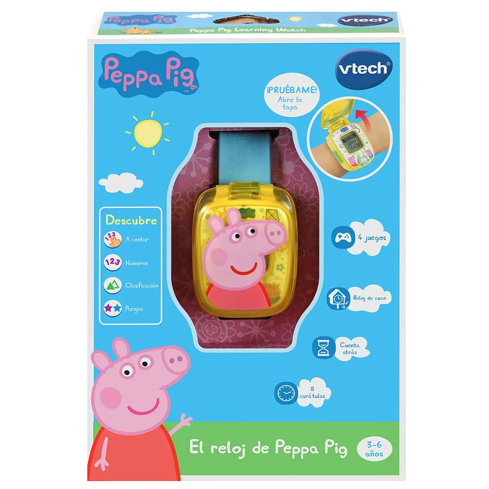 Vtech Peppa Pig ´s Klokke Læringsspill For Barn Versjon Spansk, Blue, One Size Vtech Peppa Pig ´s Klokke Læringsspill For Barn Versjon Spansk, Blue, One Size