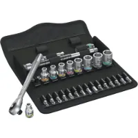 Wera 8100 Sa 7 Zyklop Metall-skralle-sett Med Gjennomgående Firkant Wera 8100 Sa 7 Zyklop Metall-skralle-sett Med Gjennomgående Firkant
