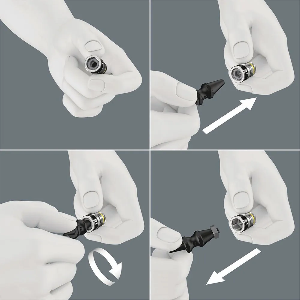 Wera Belte A 1 Zyklop-pipeinnsatssett Med Holdefunksjon 1/4-tommers Driv, Silver / black, One Size Wera Belte A 1 Zyklop-pipeinnsatssett Med Holdefunksjon 1/4-tommers Driv, Silver / black, One Size