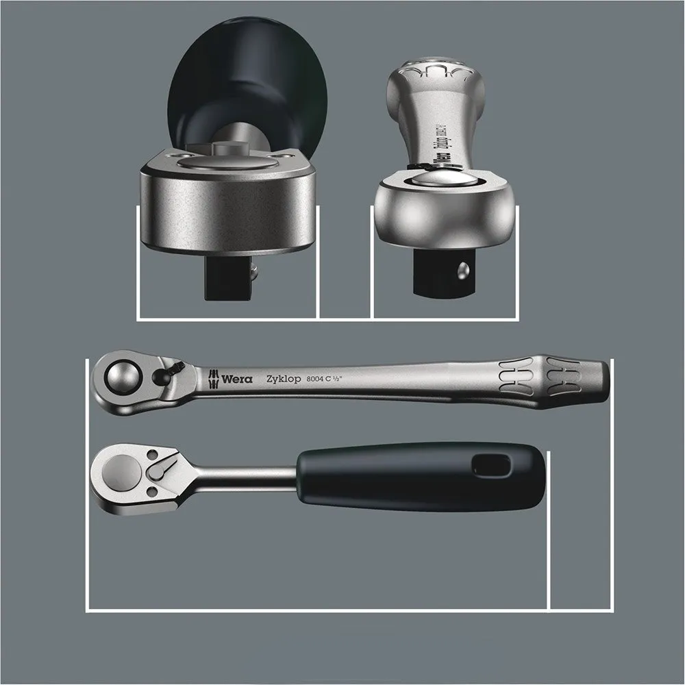 Wera Verktøy 8004 C Zyklop Metal Ratchet 1/2 Drive, Silver, One Size Wera Verktøy 8004 C Zyklop Metal Ratchet 1/2 Drive, Silver, One Size