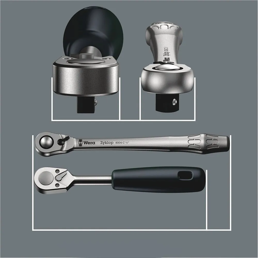 Wera Zyklop Metall Skrallesett 8100 Sc 8, Silver, One Size