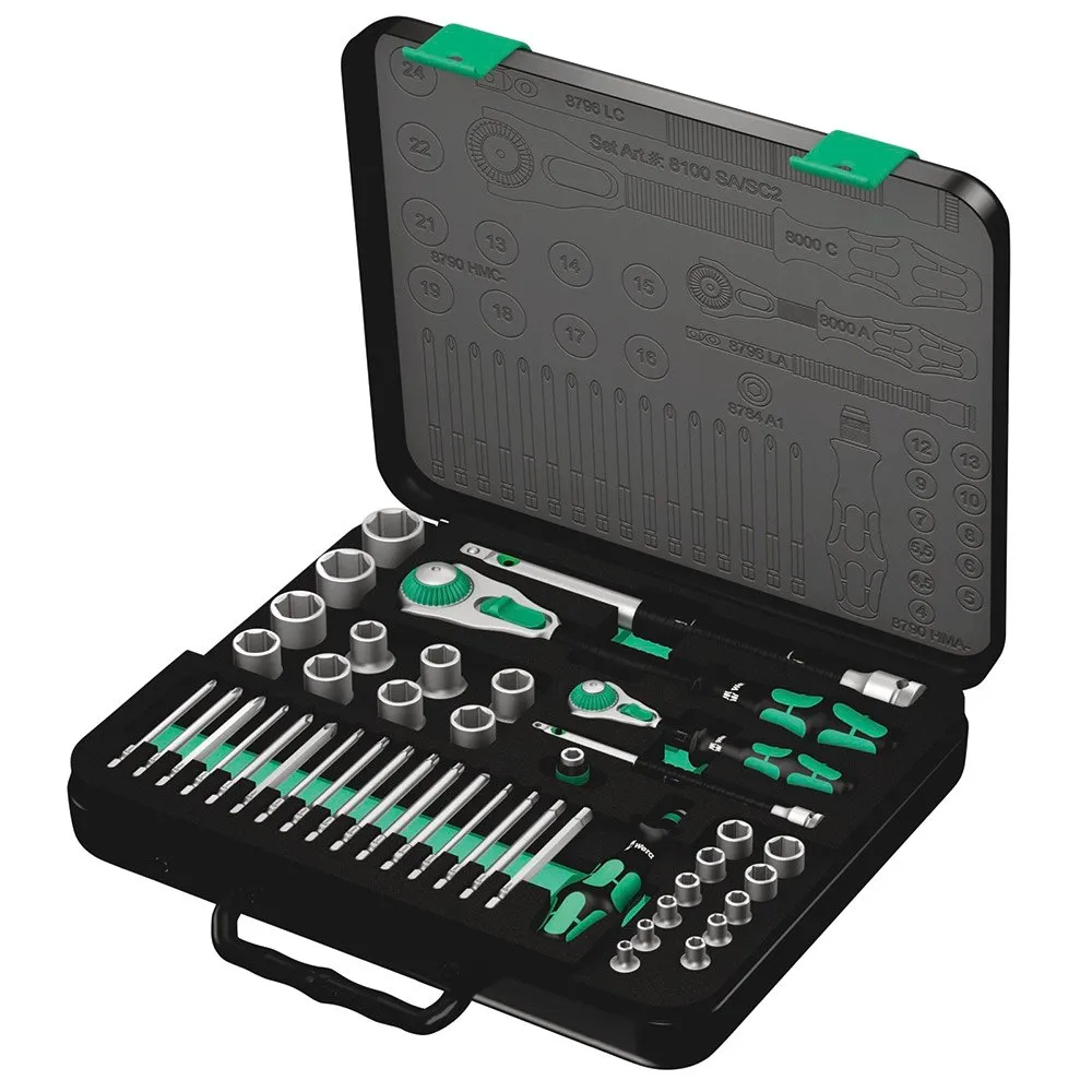 Wera Zyklop Speed Ratchet Set 8100 Sa/sc 2, Silver, One Size