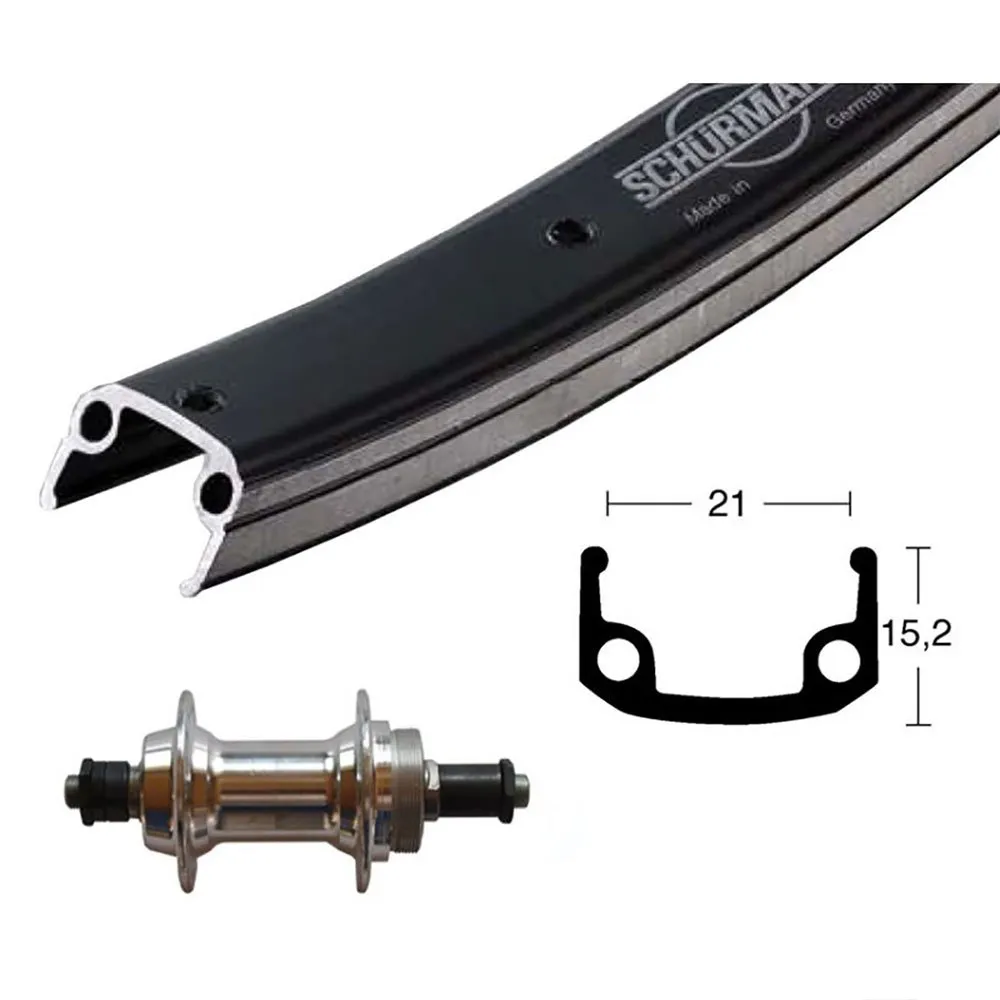 Winora Schurmann Sport Qr 6-7s 26´´ Bakhjul, Black / silver, 10 x 135mm