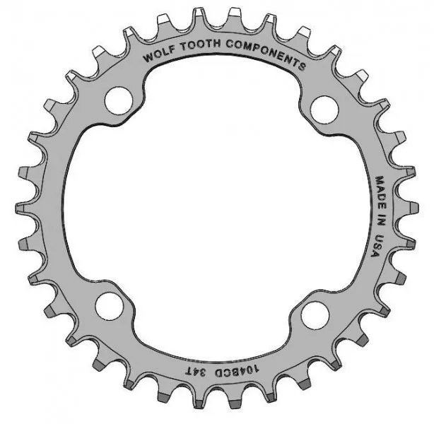 Wolf Tooth 104mm bcd Svart drev Wolf Tooth 104mm bcd Svart drev
