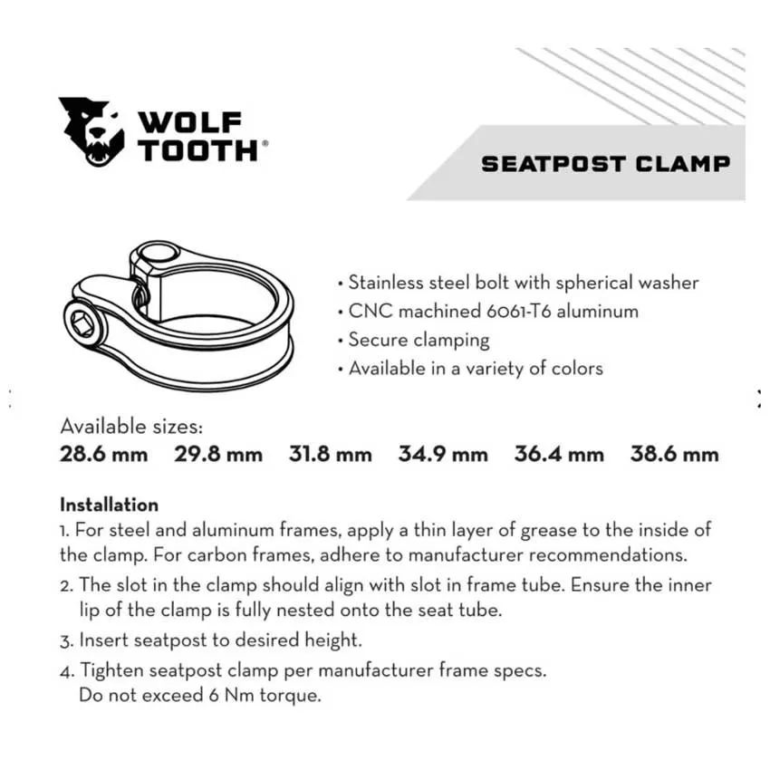 Wolf Tooth 34,9mm setepinne klemme