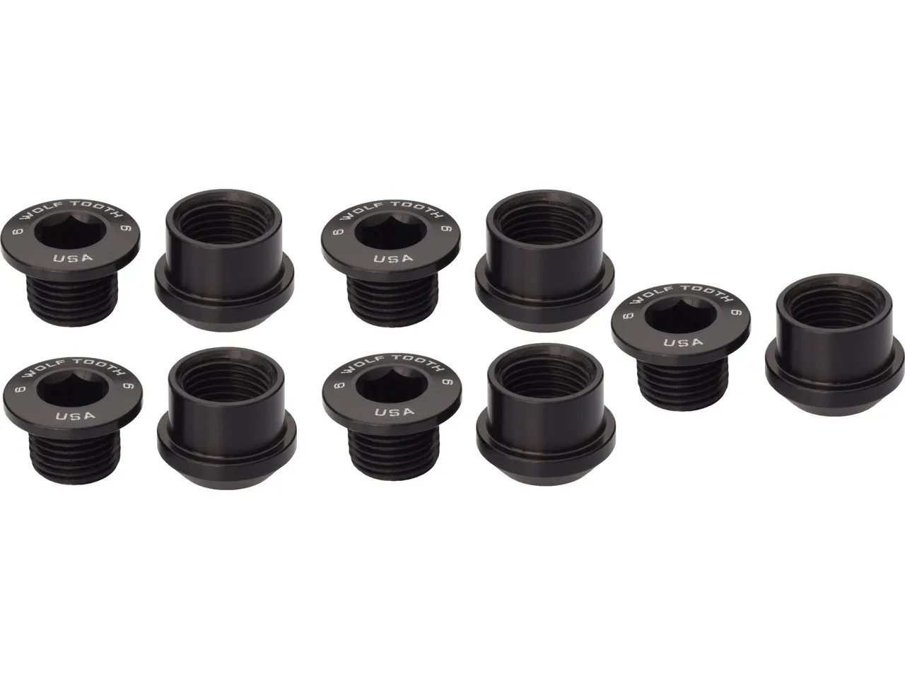 Wolf Tooth Chainring Bolts, 6mm, 5pk