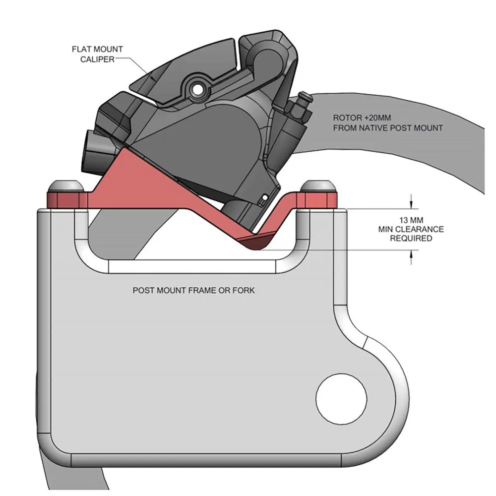 Wolf Tooth Post to Flat mount Adapter, Black, One Size