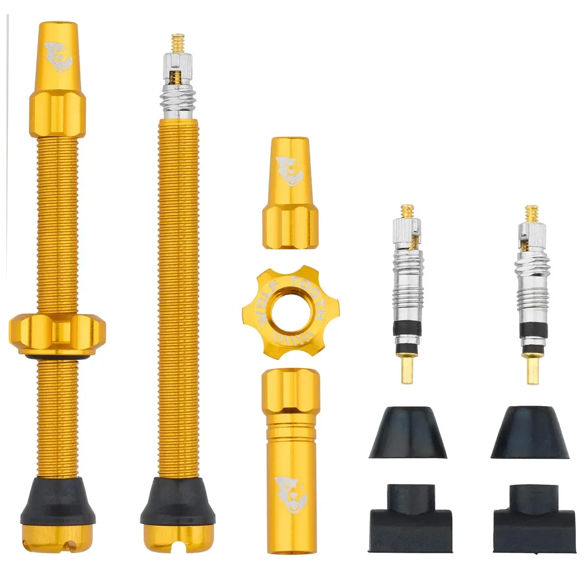 Wolf Tooth Tubeless Clik Valve Stem Kit, Gull, Sykkeldekk Wolf Tooth Tubeless Clik Valve Stem Kit, Gull, Sykkeldekk