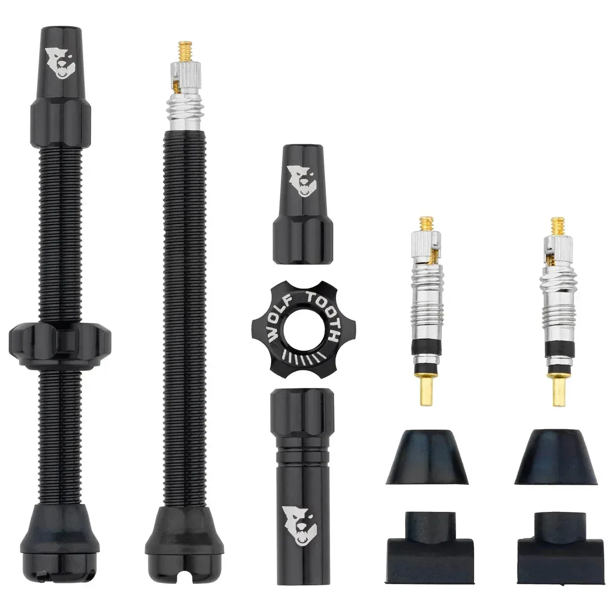 Wolf Tooth Tubeless Clik Valve Stem Kit, Svart, Sykkeldekk
