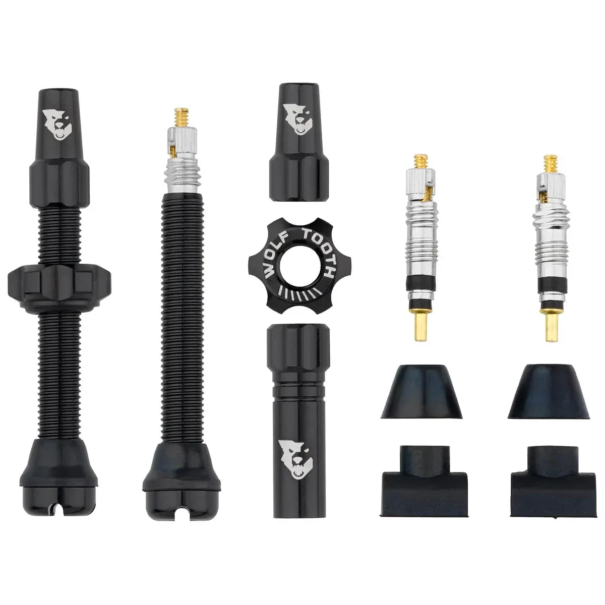 Wolf Tooth Tubeless Valve Stem Kit, Svart, Sykkeldekk