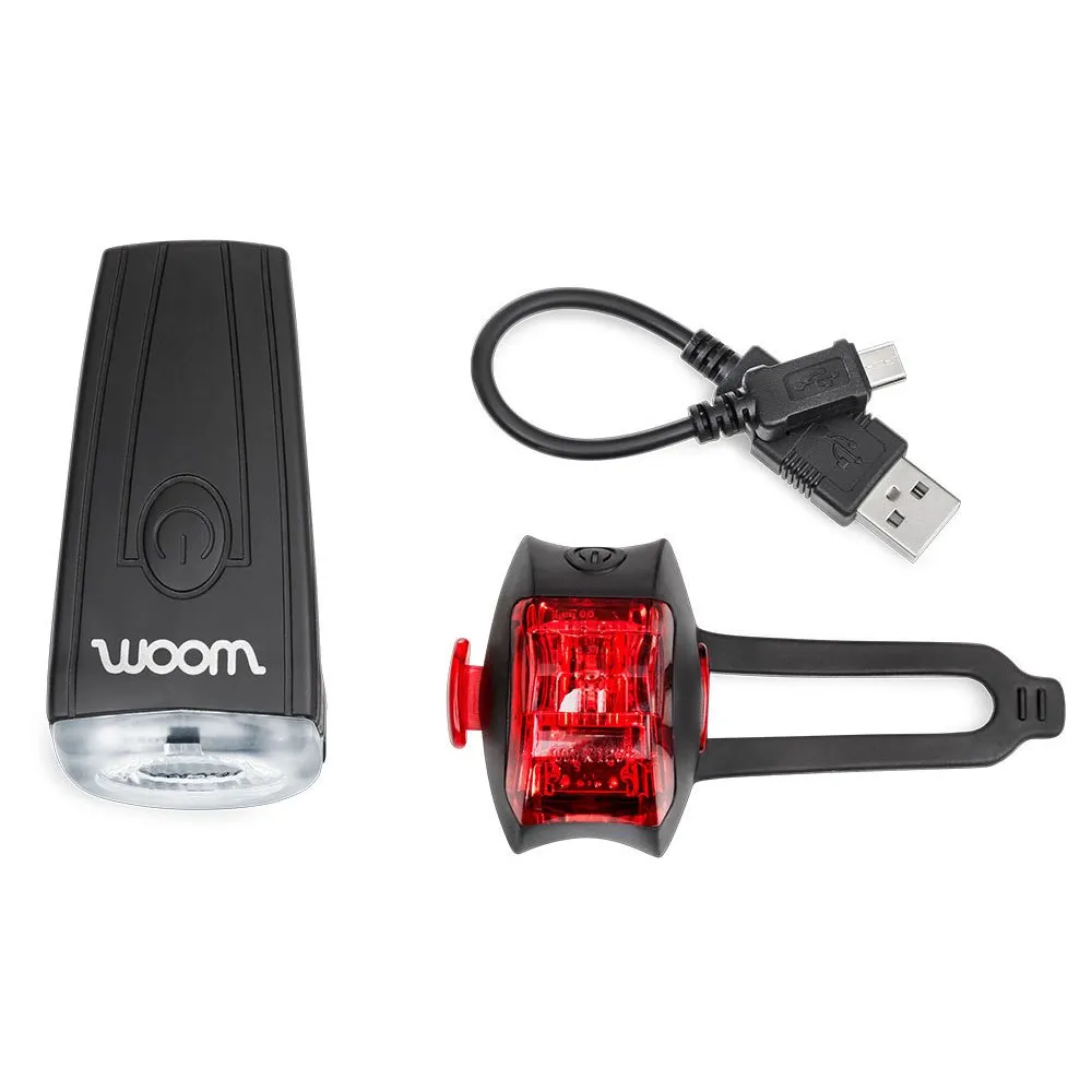 Woom Cyclope Sykkellyktesett, Black / red, One Size