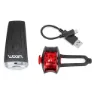 Woom Cyclope Sykkellyktesett, Black / red, One Size