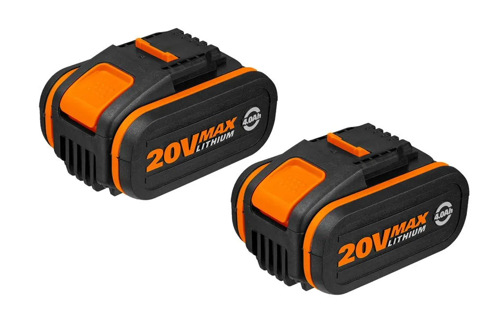 Worx 20V Batteri 4Ah Med Batteri Indikator Pakke med 2 stk