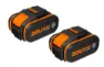 Worx 20V Batteri 4Ah Med Batteri Indikator Pakke med 2 stk