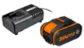 Worx 20V Batteri 4Ah Med Lader