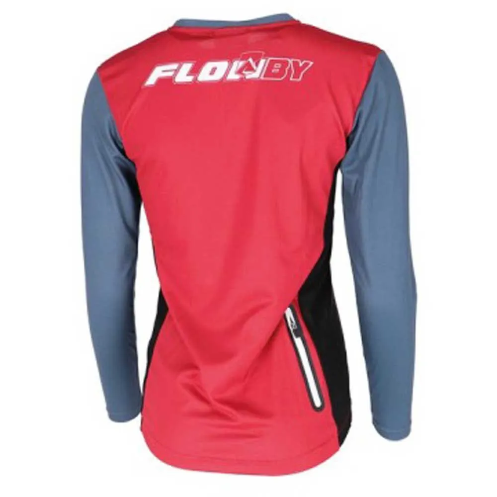 XLC Flowby Langarmet Enduro-sykkeltrøye, Red / grey, XL