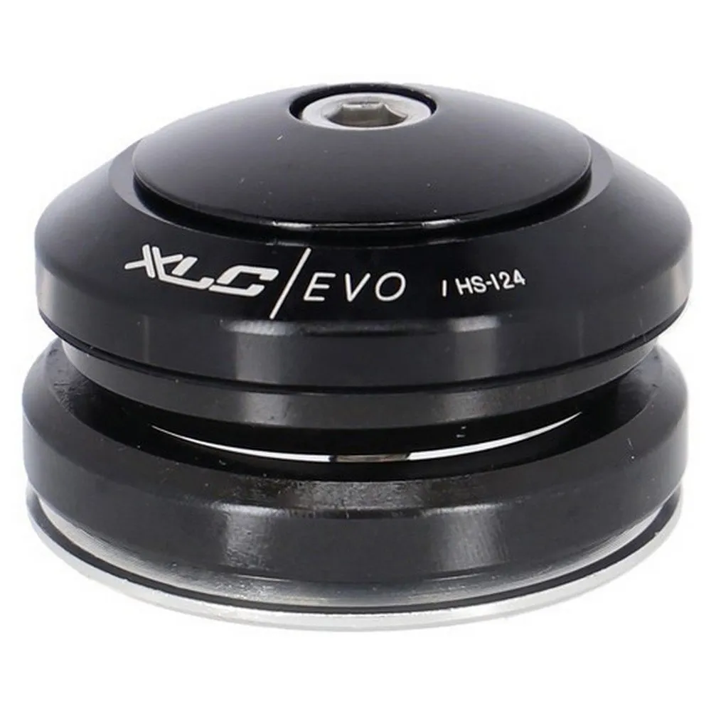 XLC Hs-i24 A-head Tapered 1-1/8-1-1/4 Integrert Styrelager, Black, 1 1/8 - 1 1/4"