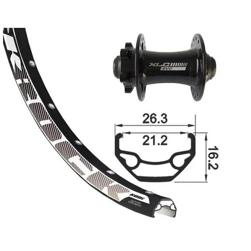 XLC Rodi Black Rock 27.5´´ 6b Disc Terrengsykkel Forhjul Refurbished, Black, 15 x 100mm XLC Rodi Black Rock 27.5´´ 6b Disc Terrengsykkel Forhjul Refurbished, Black, 15 x 100mm