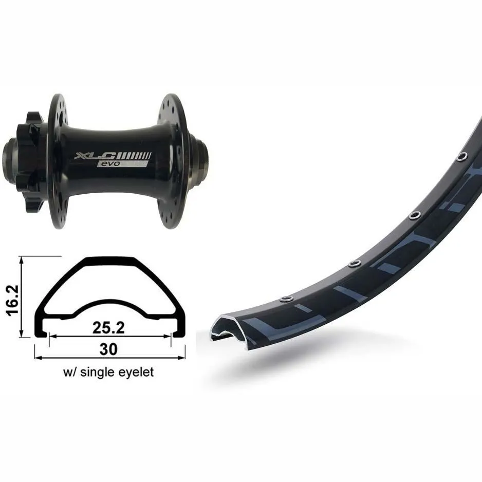 XLC Rodi Ready 25 Evo 27.5´´ 6b Disc Terrengsykkel Forhjul, Black, 15 x 100mm