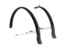 XLC Skjermsett med Safety Release og mud flaps 28"46, Black, 28" 700