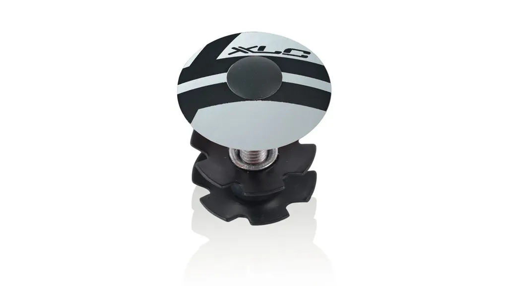XLC Top Cap Med Expander sølv, Hvit/svart