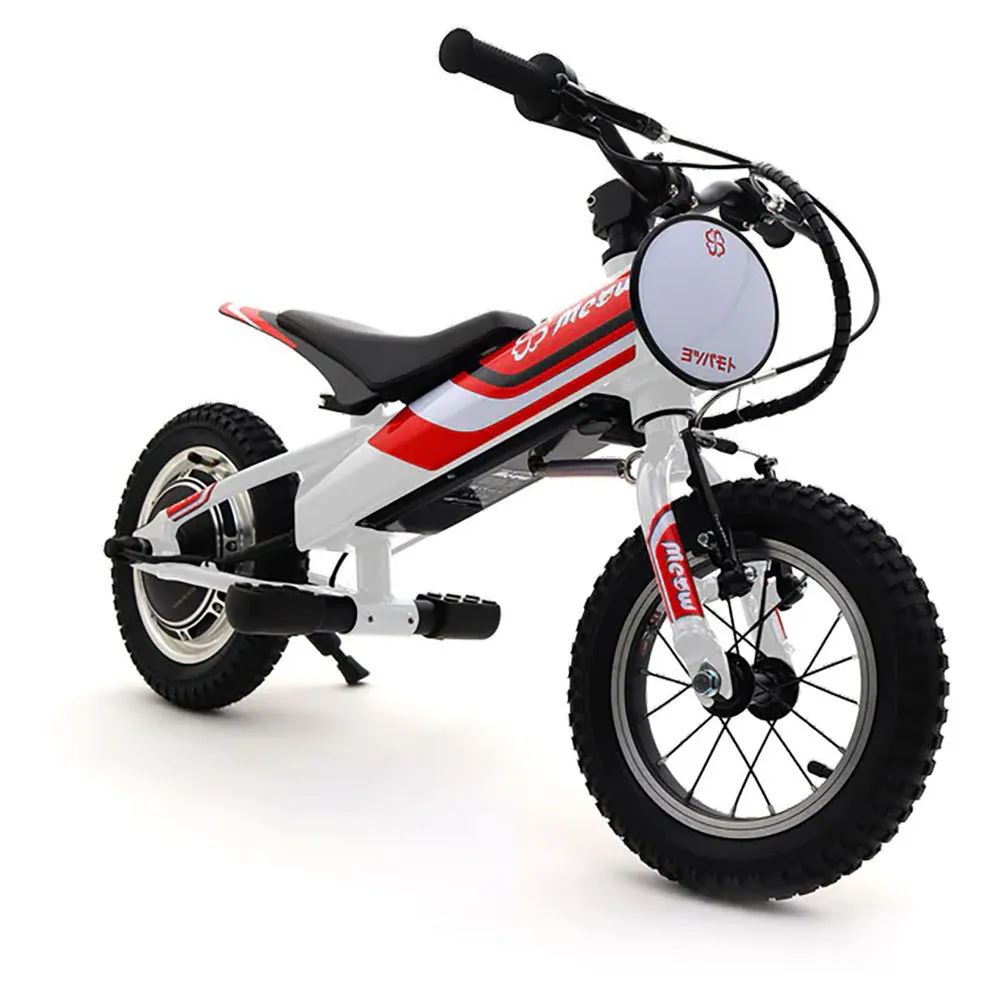 Yotsuba Moto Meow 12 With Stickers Kit Red/blue Elektrisk Motorsykkel, White / red / blue, One Size, Barnesykkel