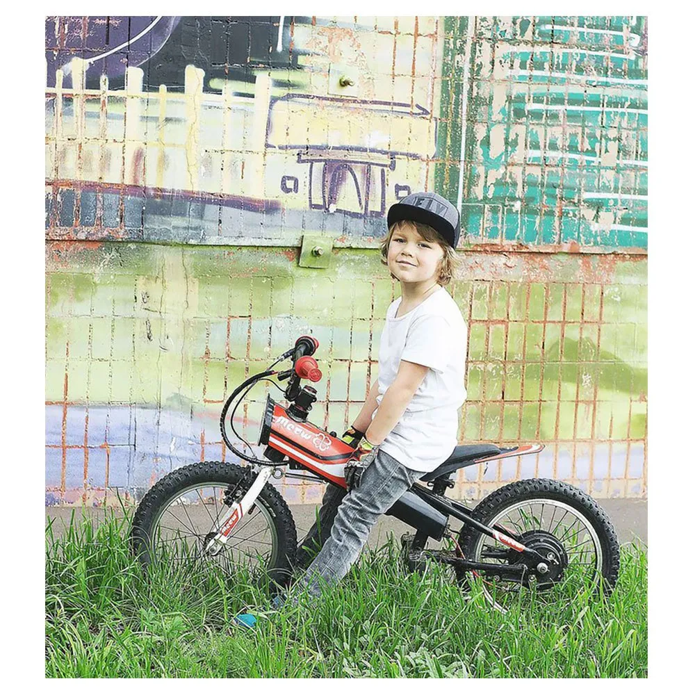 Yotsuba Moto Meow 12 With Stickers Kit Red/blue Elektrisk Motorsykkel, White / red / blue, One Size, Barnesykkel