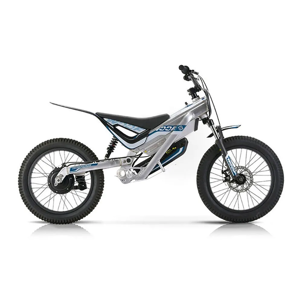 Yotsuba Moto Woof 20 Motocross/trial Elektrisk Motorsykkel, Silver / blue / yellow, One Size, Barnesykkel