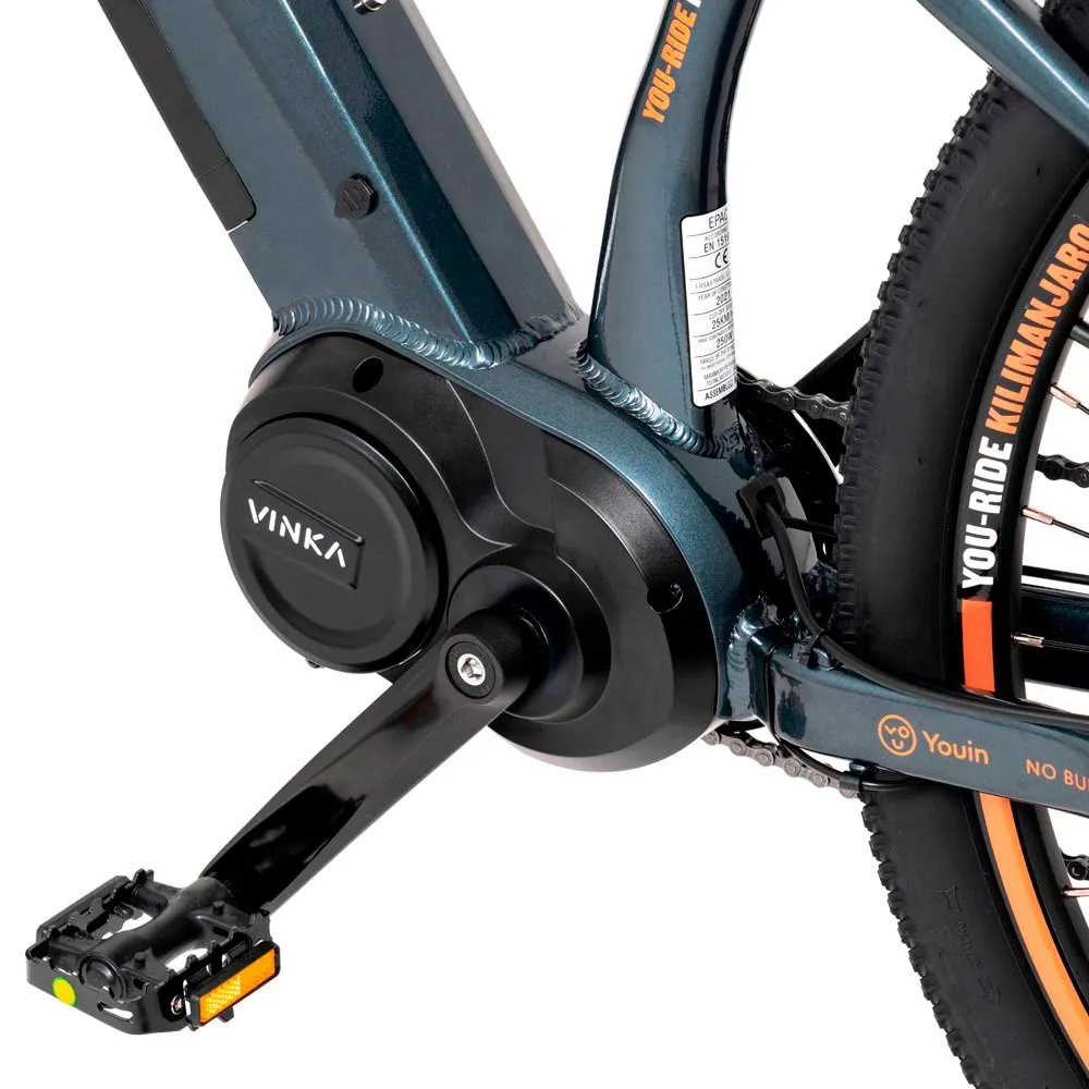 Youin Kilimanjaro 29´´ Elektrisk Terrengsykkel, Black / orange, M, 540Wh, Elsykkel