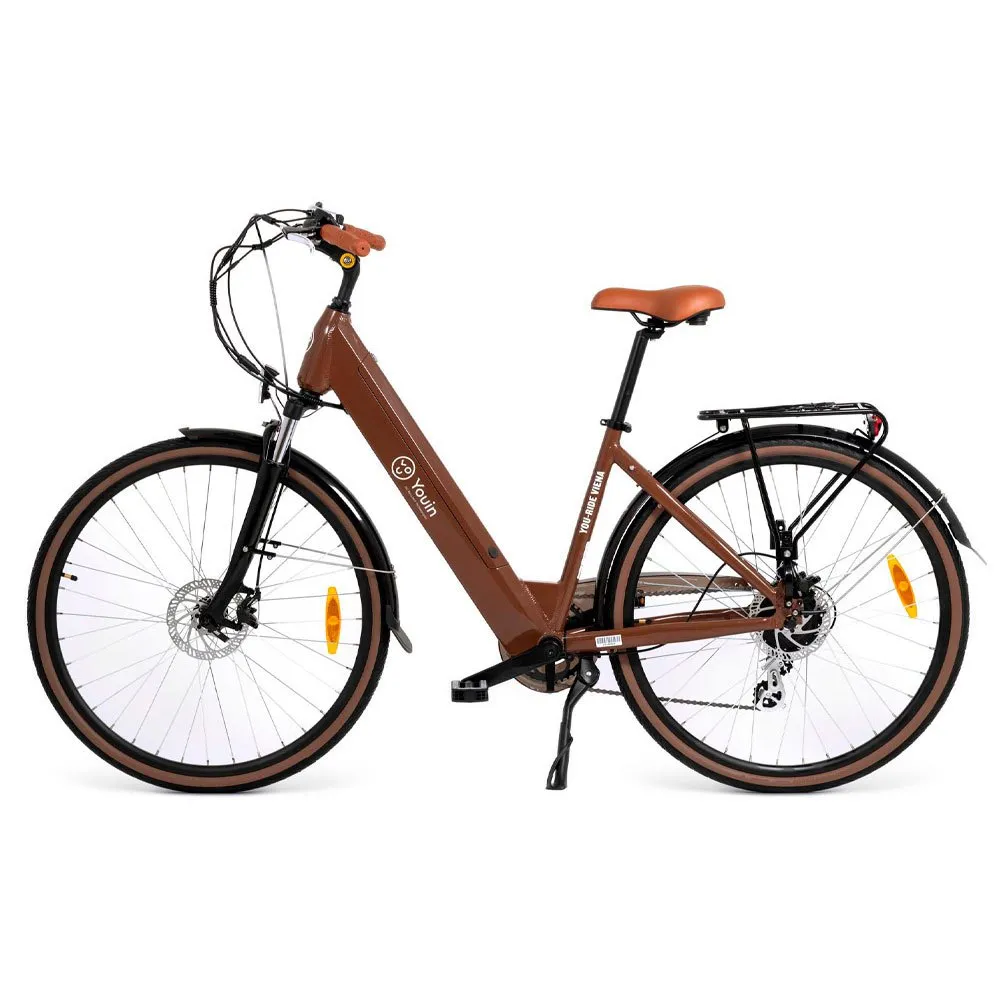Youin You-ride Viena Elektrisk Sykkel, Brown, One Size, 250Wh, Elsykkel