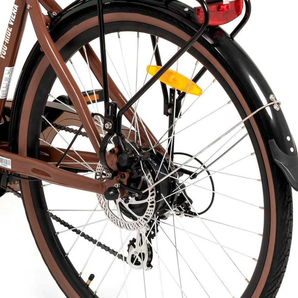 Youin You-ride Viena Elektrisk Sykkel, Brown, One Size, 250Wh, Elsykkel