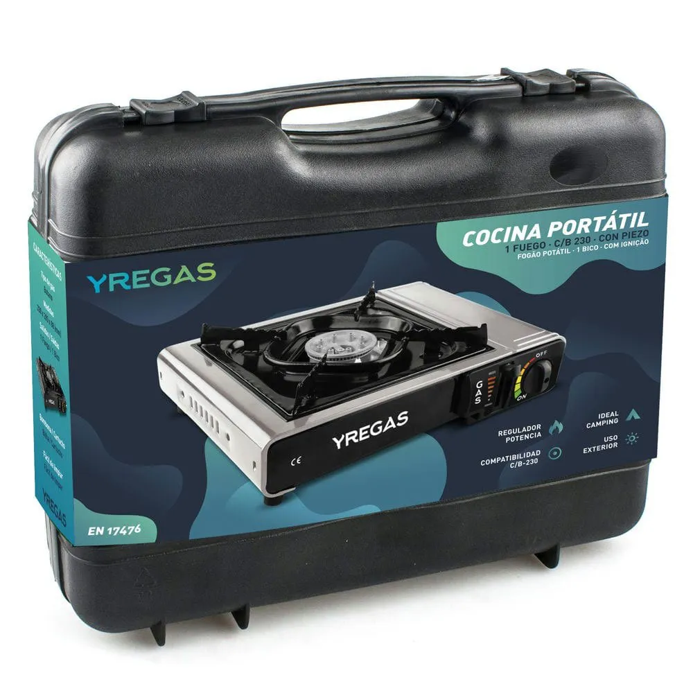 Yregas Bærbar 1-brenner Komfyr C/b230, Black, One Size