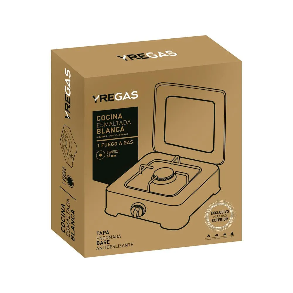 Yregas Gasskomfyr Emaljert 1 Brenner, White, One Size Yregas Gasskomfyr Emaljert 1 Brenner, White, One Size