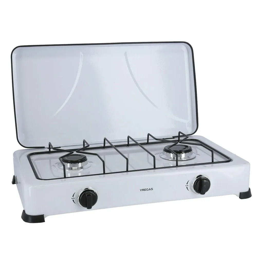 Yregas Gasskomfyr Emaljert 2 Brennere, White, One Size Yregas Gasskomfyr Emaljert 2 Brennere, White, One Size