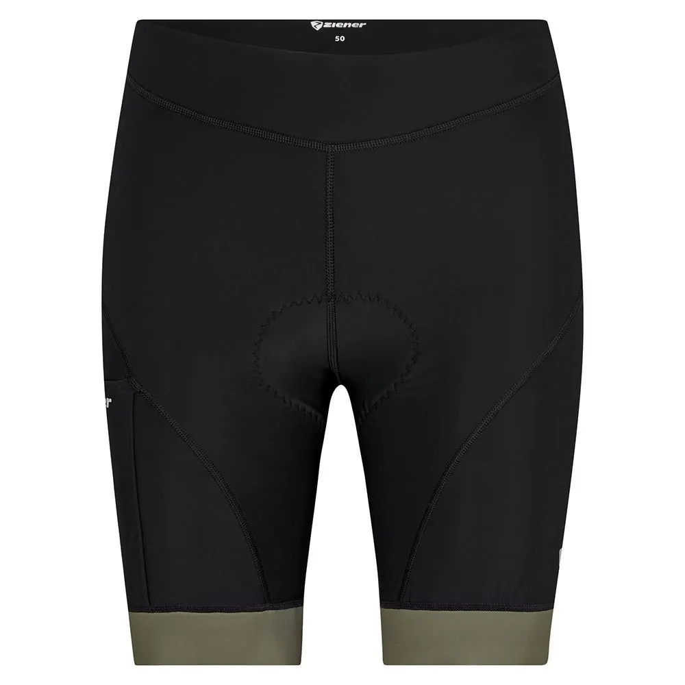 Ziener Nenik X-gel Sykkelshorts Uten Seler, Black / leaf green
