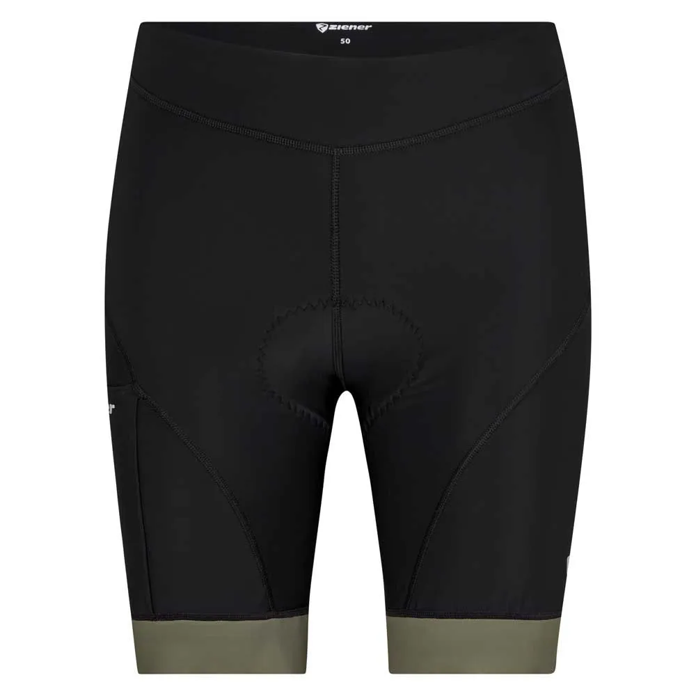 Ziener Nenik X-gel Sykkelshorts Uten Seler, Black / leaf green