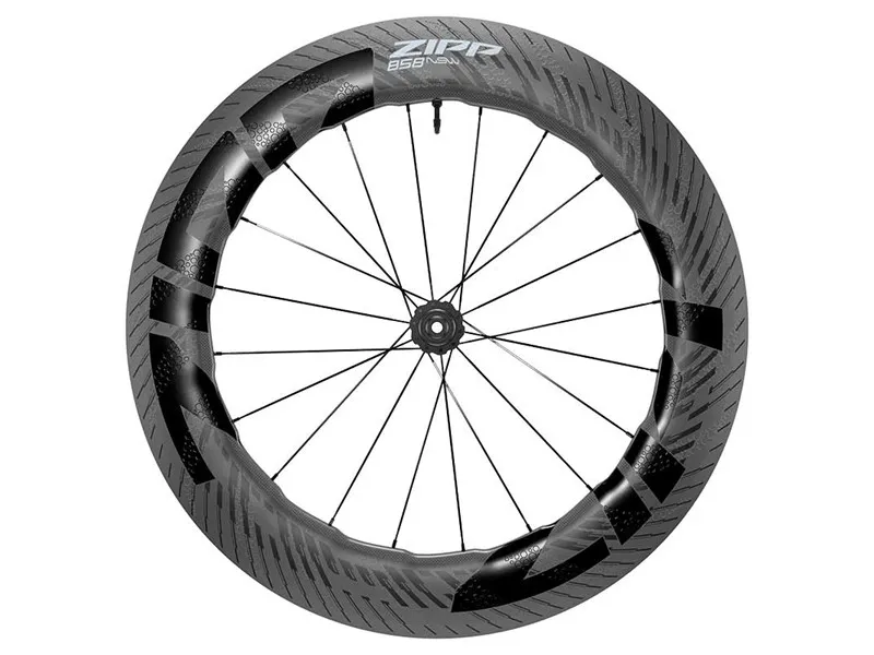 ZIPP Wheel 858 NSW 700c Skivebrems foran, Black / grey, 12 x 100mm