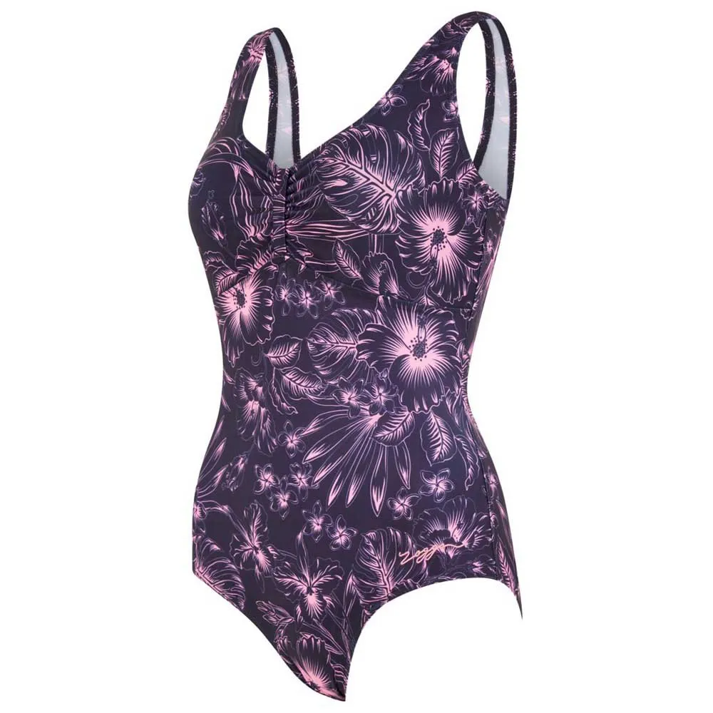 Zoggs Marley Scoopback Printed Badetøy female, Sunset bloom