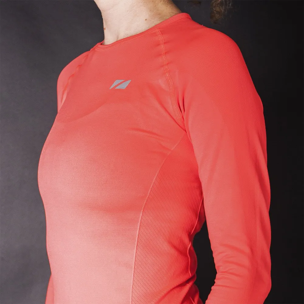 Zone3 Seamless Langarmet Baselag, Hi-vis coral Zone3 Seamless Langarmet Baselag, Hi-vis coral