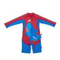 Zoocchini Badetøy Med Lange Ermer For Baby Hai Upf 50