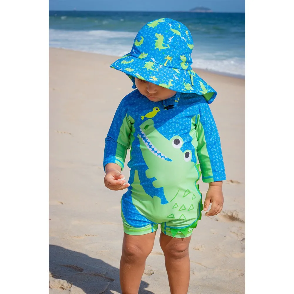 Zoocchini Krokodille Baby Langermet Badedrakt Upf 50, Multicolor, 6-12MON