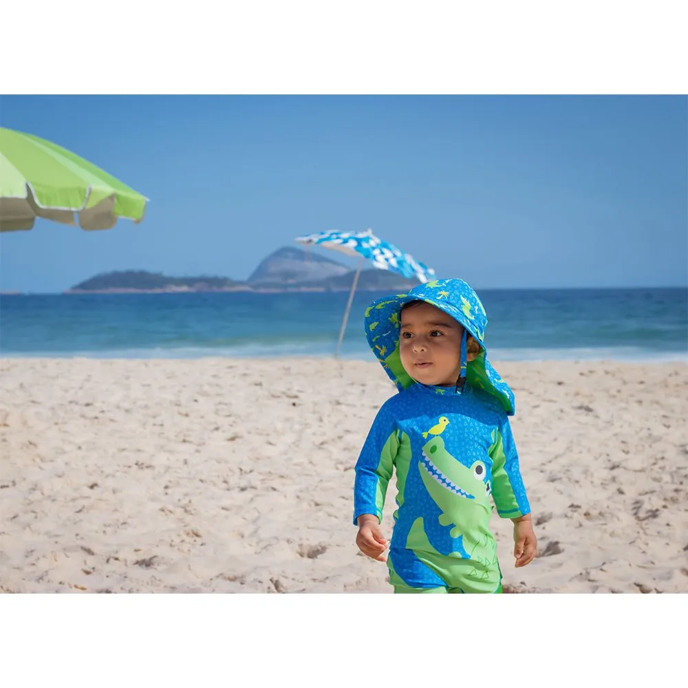 Zoocchini Krokodille Baby Langermet Badedrakt Upf 50, Multicolor, 6-12MON
