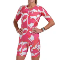 Zoot Aero Full Zip Blooms Kortermet Trisuit female Zoot Aero Full Zip Blooms Kortermet Trisuit female
