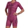 Zoot Aero Full Zip Digi Camo Kortermet Trisuit female, Pink