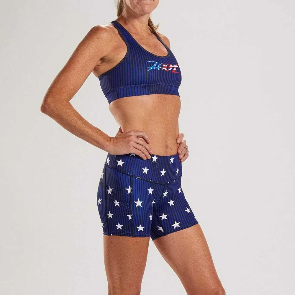 Zoot Ltd Pulse Korte Leggings female, Stars & stripes
