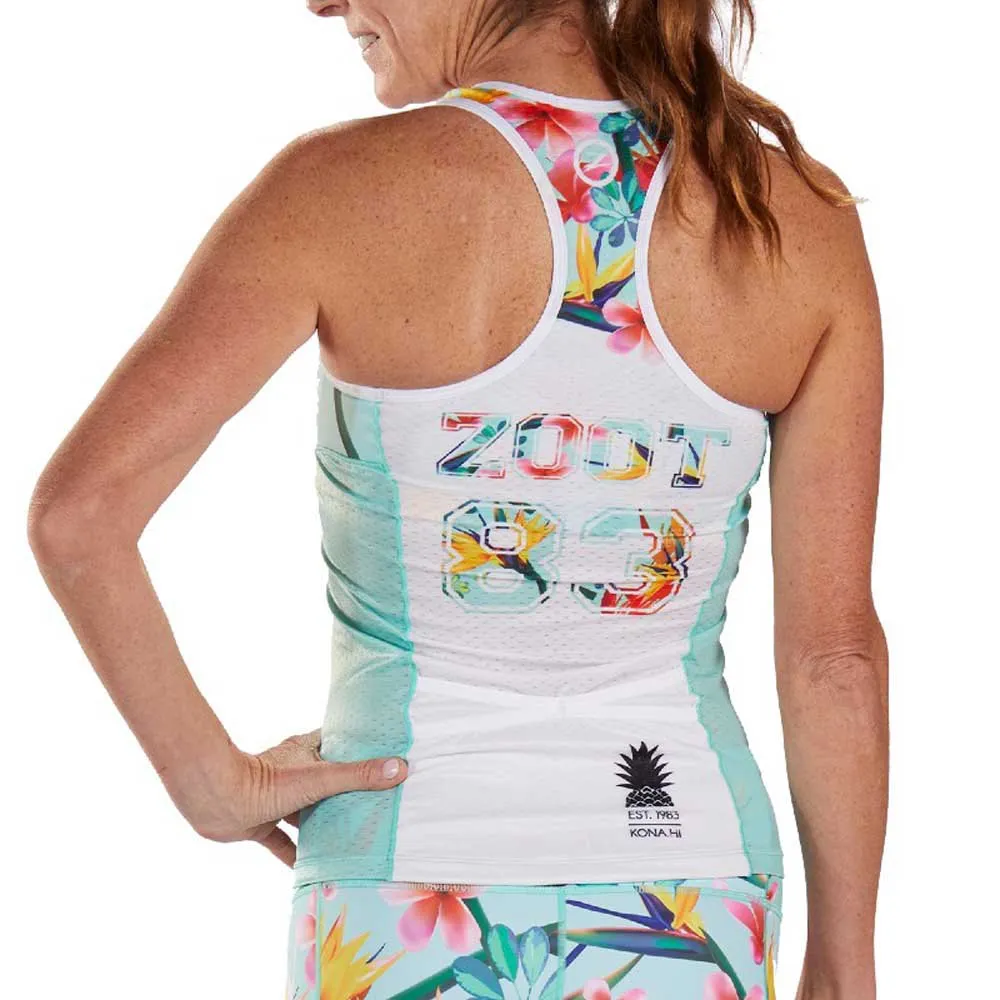 Zoot Ltd Racerback 83 19 Ermeløs Sykkeltrøye, Green / flowers, XS Zoot Ltd Racerback 83 19 Ermeløs Sykkeltrøye, Green / flowers, XS